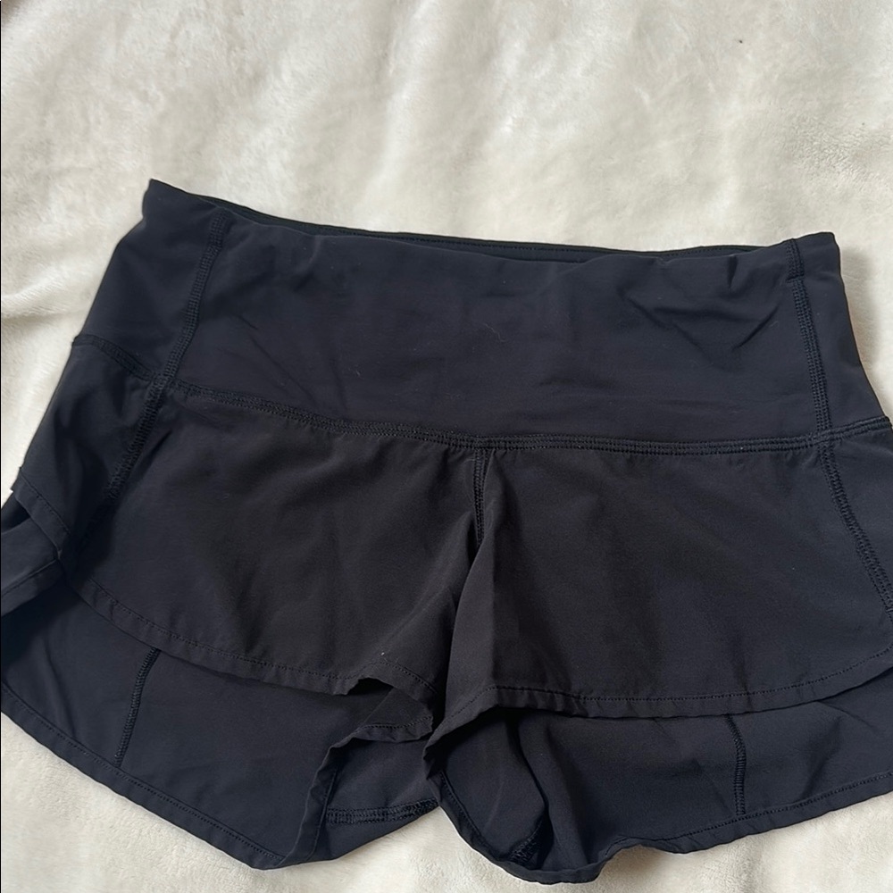Lululemon Athletica Black Athletic Shorts with Supportive Waistband